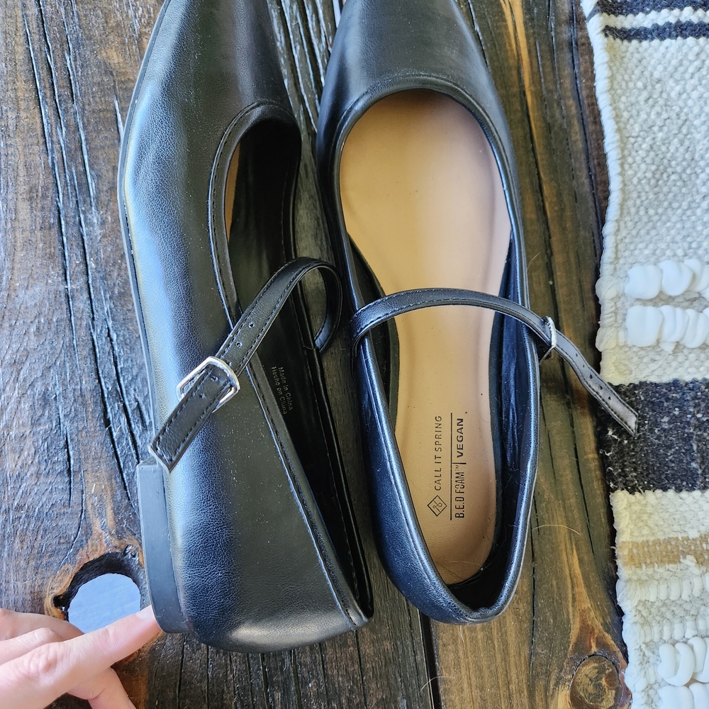 Call It Spring Black Vegan Leather Women's Shoes